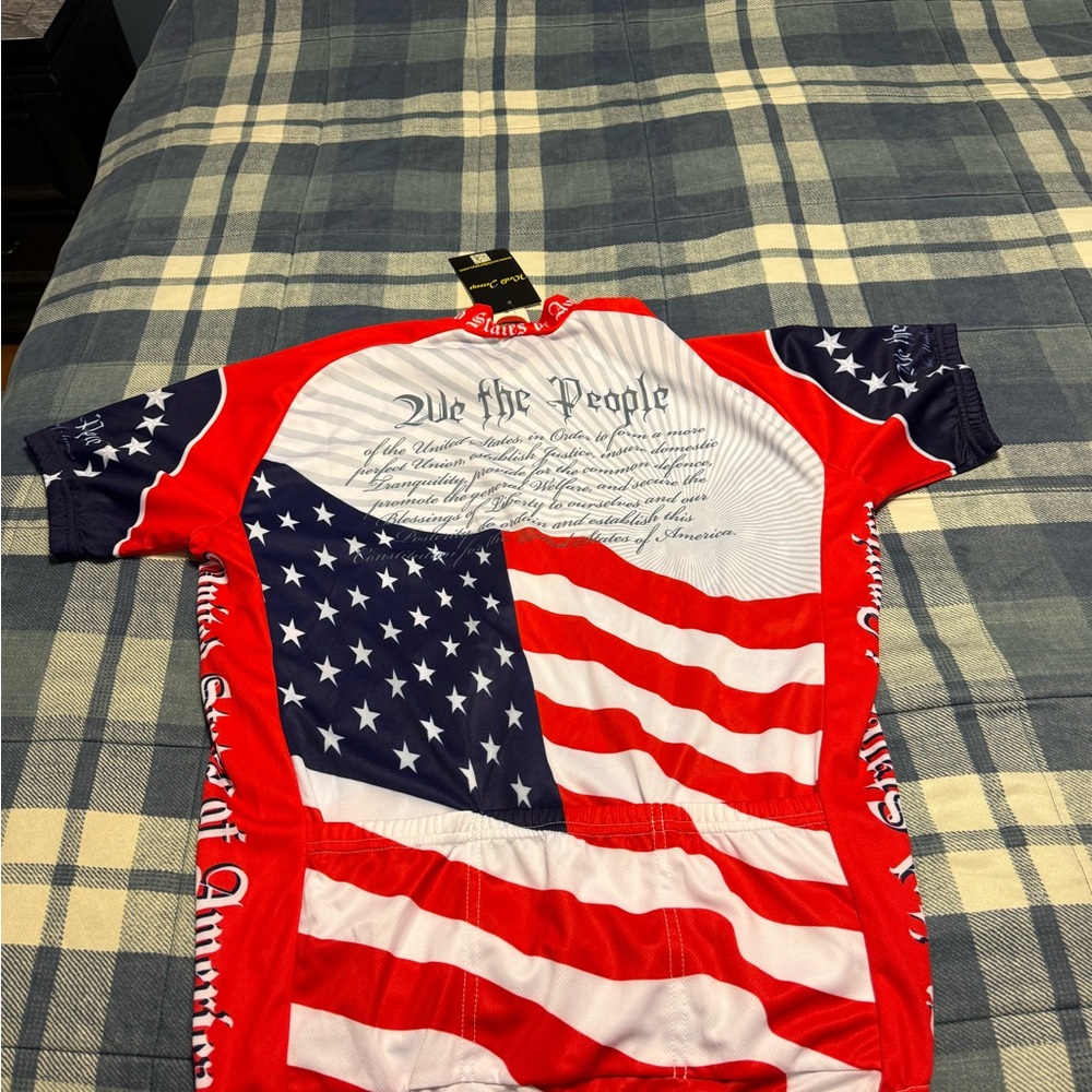 Patriotic Cycling Jersey - Red, White, and Blue